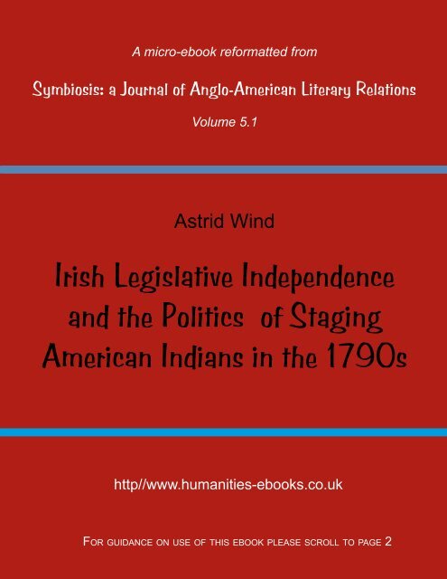 Irish Legislative Independence and the Politics of Staging American ...