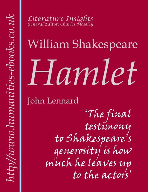 William Shakespeare - Humanities-Ebooks