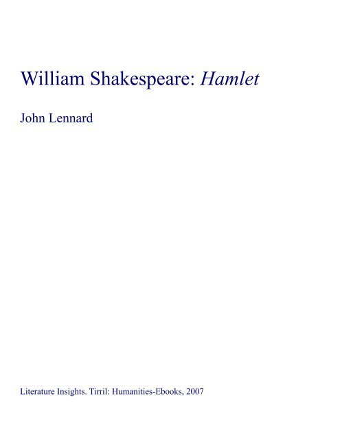 William Shakespeare - Humanities-Ebooks