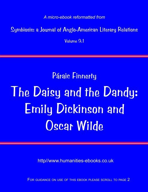 The Daisy and the Dandy - Humanities-Ebooks