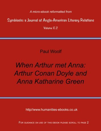Arthur Conan Doyle and Anna Katharine Green - Humanities-Ebooks