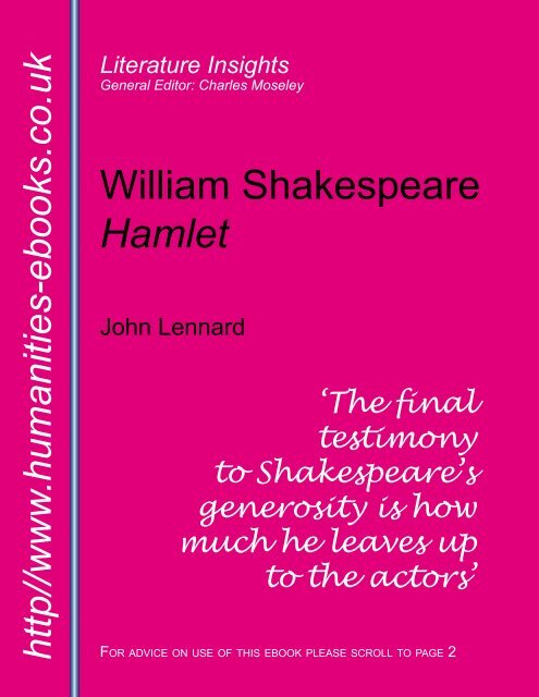 William Shakespeare: Hamlet - Humanities-Ebooks
