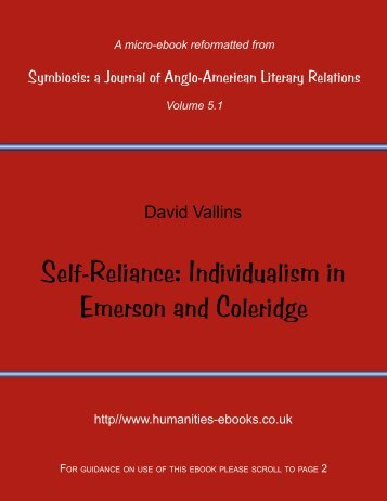 Self-Reliance: Individualism in Emerson and Coleridge - Humanities ...