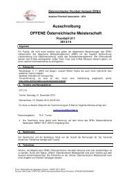 Ausschreibung U11 - Österreichischer Floorball Verband