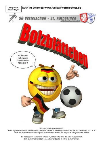 Auch im Internet - Abteilung Fußball beim SV Vettelschoss ...