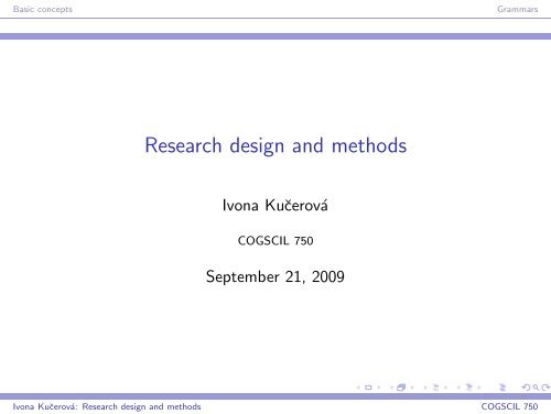 Research design and methods