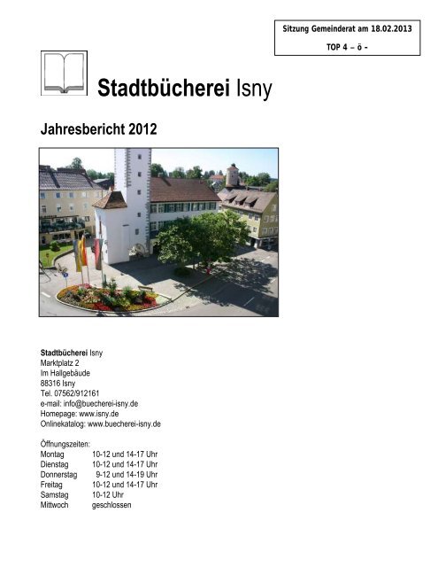 Stadtbücherei Isny - in Isny im Allgäu