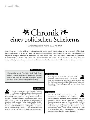 Chronik des politischen und institutionellen Scheiterns - Forum ...