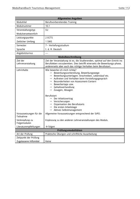 Modulhandbuch BA TO 1 Studinanfänger bis WS 2010/2011