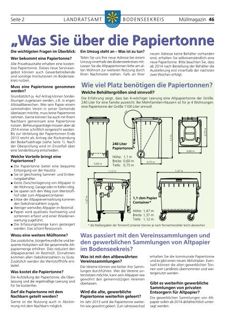 Altpapier-Entsorgung ab 2014 - Landkreis Bodenseekreis