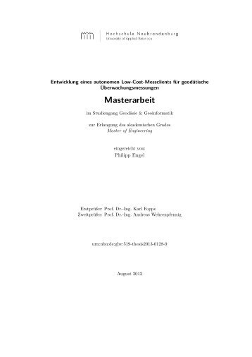 Masterarbeit - Digitale Bibliothek NB - Hochschule Neubrandenburg