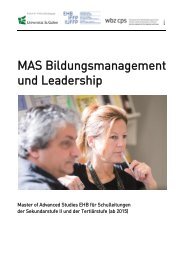 MAS Bildungsmanagement und Leadership - EHB