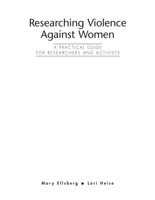Researching Violence Against Women: A Practical Guide for ... - Path
