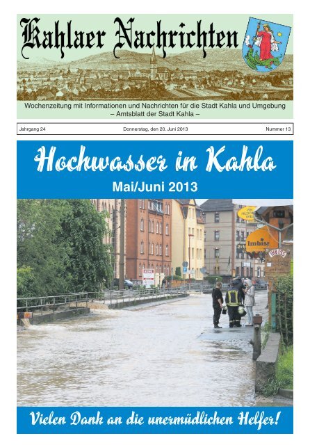 Kahlaer Nachrichten - Ausgabe Nr. 13 - 20. Juni 2013