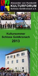 Alexander von Humboldt KULTURFORUM Schloss Goldkronach eV
