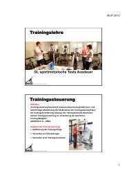 Trainingslehre Trainingssteuerung - SAFS