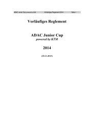 Vorläufiges Reglement ADAC Junior Cup 2014 - ADAC Motorsport