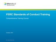 FERC Standards of Conduct Training - CenterPoint Energy