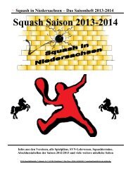 Saisonheft 2013/2014 - Squashverband Niedersachsen