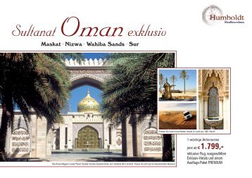 Sultanat Oman exklusiv - Humboldt Studienreisen