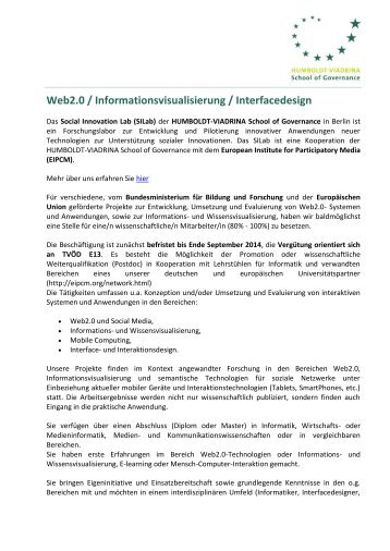 Web2.0 / Informationsvisualisierung / Interfacedesign - HUMBOLDT ...
