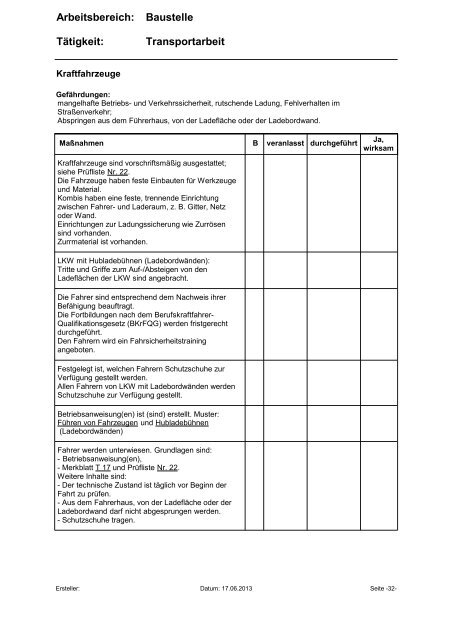 Gefährdungsbeurteilung - Die BG ETEM