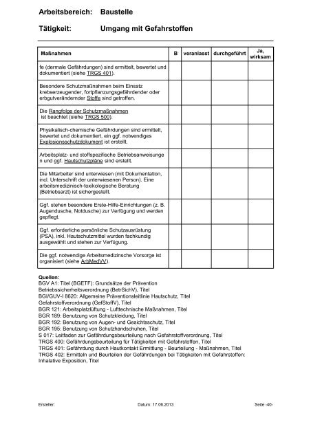 Gefährdungsbeurteilung - Die BG ETEM