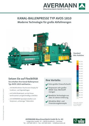 KANAL-BALLENPRESSE TYP AVOS 1810 - Avermann ...