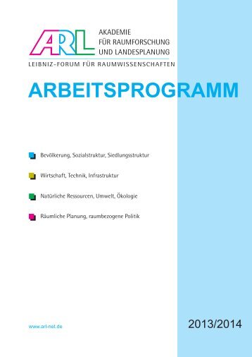 Arbeitsprogramm der ARL 2013/2014 - Publikationen