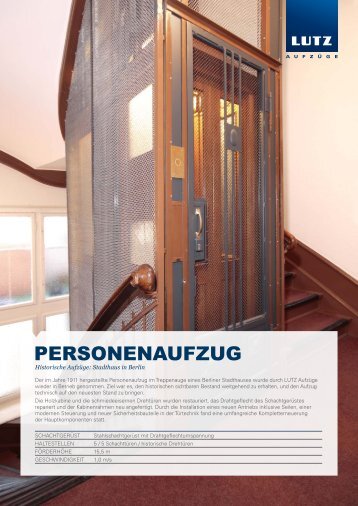 PERSONENAUFZUG - LUTZ Aufzüge