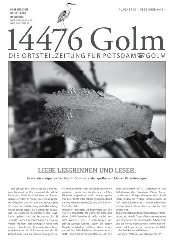 LIEBE LESERINNEN UND LESER, - Golm