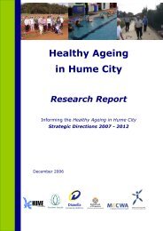 Healthy Ageing in Hume City - Hume City Council