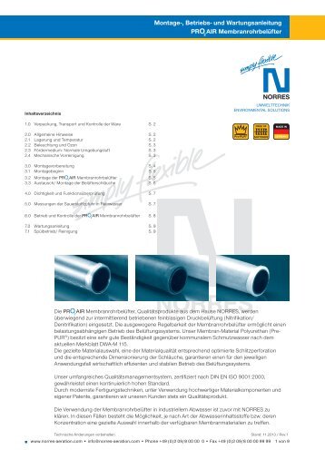 PROâ‚‚AIR MembranrohrbelÃ¼fter Montageanleitung zum Download