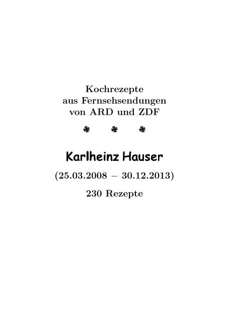 Karlheinz Hauser - hhollatz.de