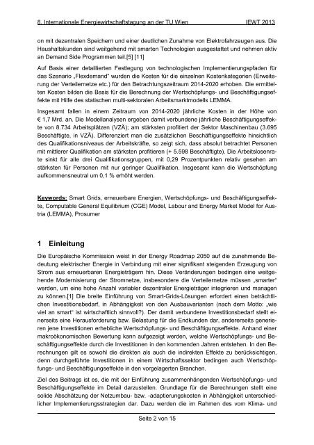 und BeschÃ¤ftigungseffekte von Smart-Grids-LÃ¶sungen - EEG