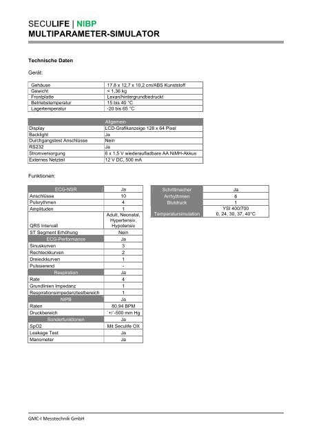 Datenblatt (pdf 362 kB) - GMC-I Messtechnik GmbH