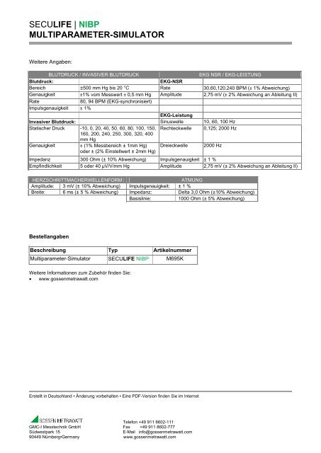 Datenblatt (pdf 362 kB) - GMC-I Messtechnik GmbH