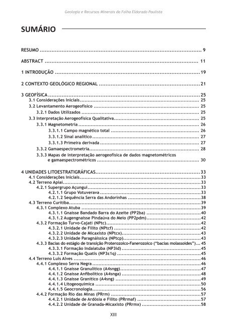 geologia e recursos minerais da folha eldorado paulista sg ... - CPRM