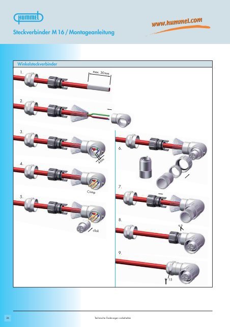 Steckverbinder M 16 / Montageanleitung - Hummel AG