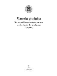 Materia giudaica - UniversitÃ  di Pisa