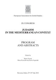 program and abstracts judaism in the mediterranean context