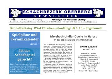 schachbezirk oberberg newsletter