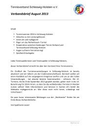 Verbandsbrief August 2013 - Tennisverband Schleswig-Holstein