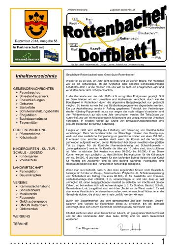 aktuelle gemeindenachrichten - in der Gemeinde Rottenbach