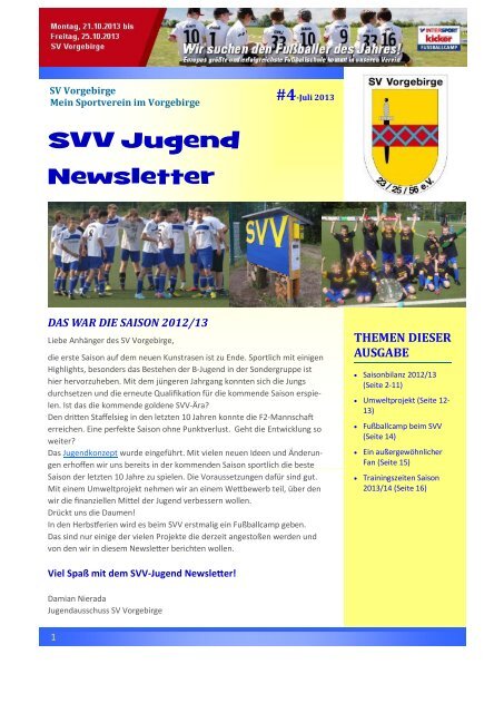 Ausgabe #4 Juli 2013 - SV Vorgebirge e.V.