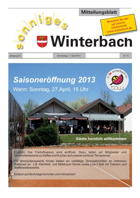 Mitteilungsblatt KW 15/2013 - Gemeinde Winterbach