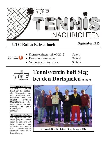 Tennisverein holt Sieg bei den Dorfspielen ... - UTC Echsenbach