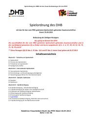 Spielordnung des DHB - Pfälzer Handball-Verband