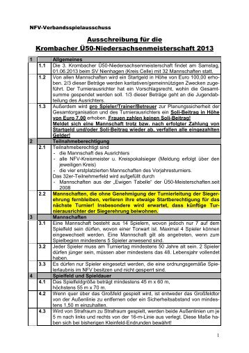 Ausschreibung für die Krombacher Ü50 ... - NFV