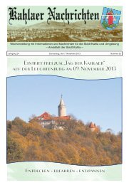 Kahlaer Nachrichten - Ausgabe Nr. 23 - 7. November 2013